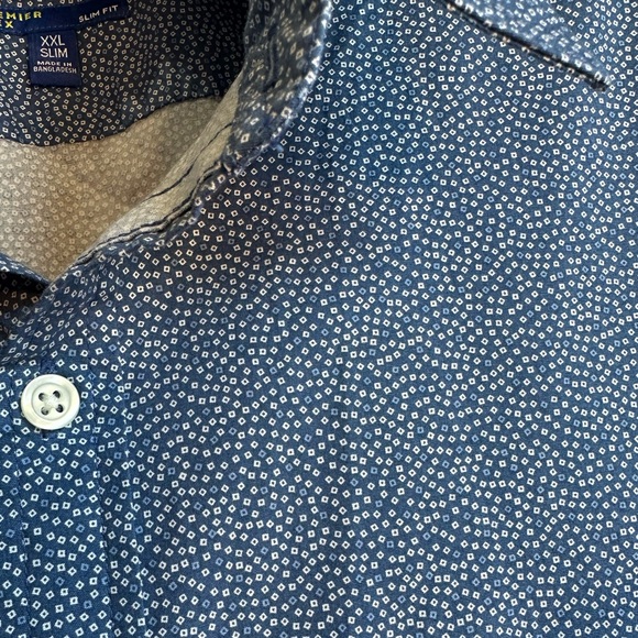 Men’s Apt 9 Premier Flex Slim Fit Cotton Spandex Button Down Short Sleeve Shirt - Picture 2 of 9